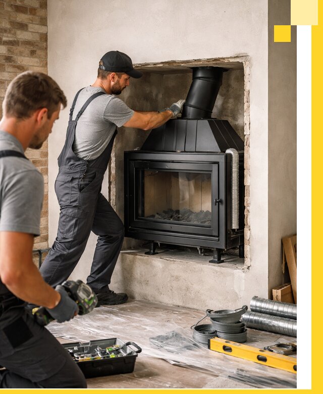 Установка каминных топок в Чапаевске: монтаж, подключение