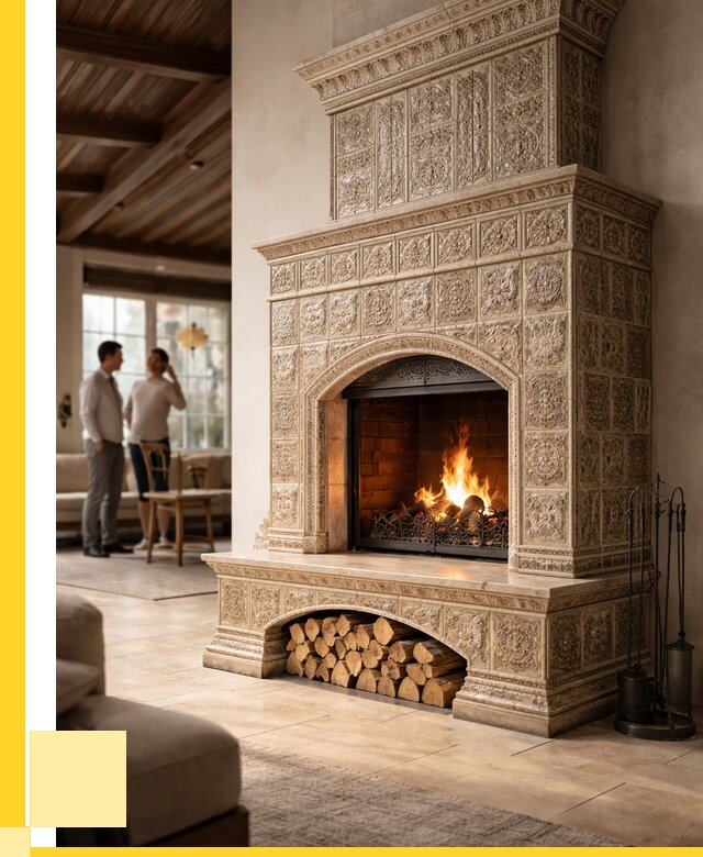 Купить изразцовый камин в Чапаевске от 255375 р. | ЭриданЧпв