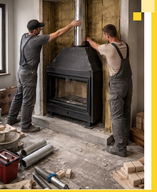 Изготовление и монтаж закрытых каминов в Чапаевске под ключ