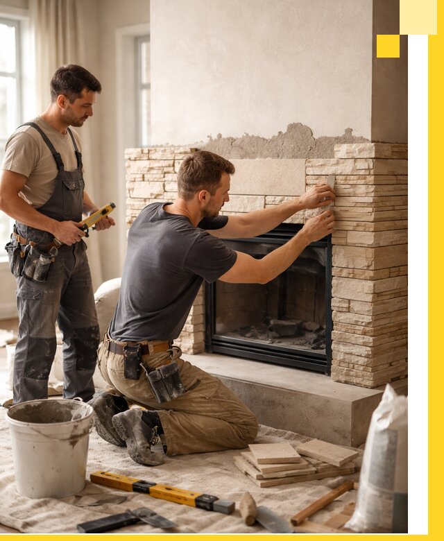 Установка и монтаж каминов для загородного дома в Чапаевске