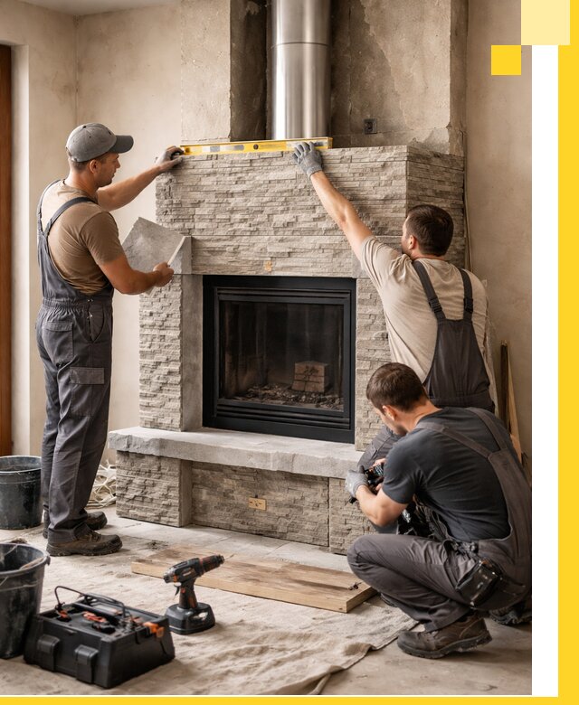 Профессиональный монтаж каминов под ключ в Чапаевске для дома