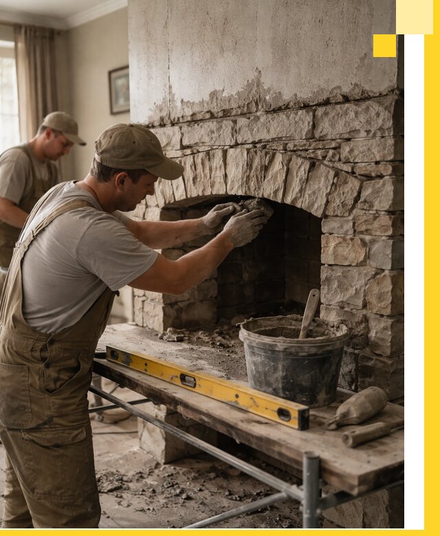 Изготовление каминов под ключ в Чапаевске, монтаж и отделка