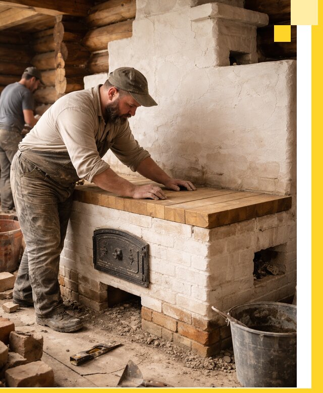 Проектирование и установка русской печи с лежанкой в Чапаевске