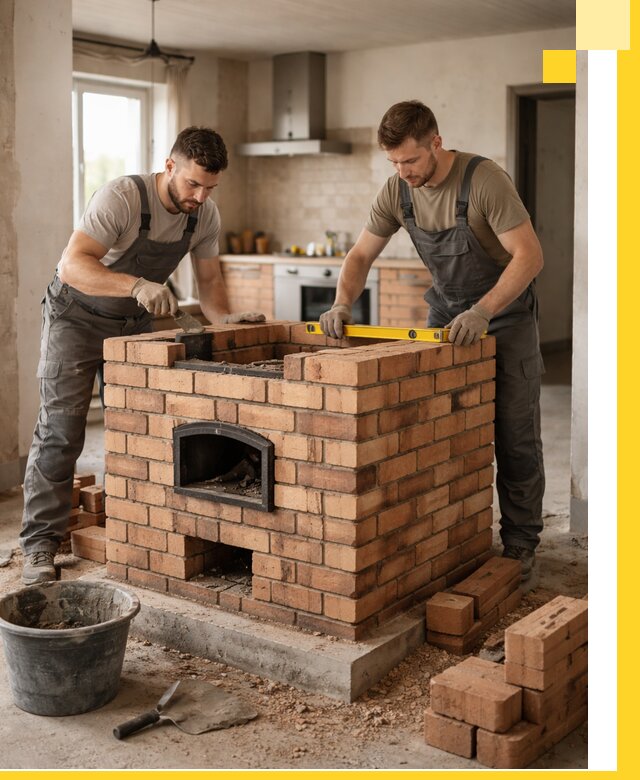 Установка и монтаж печей в частном доме в Чапаевске под ключ