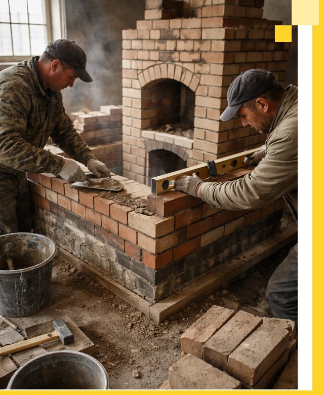 Изготовление и монтаж печей и каминов из кирпича в Чапаевске