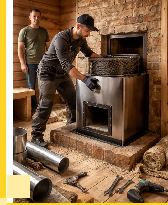 Монтаж банных печей под ключ в Чапаевске от 18387 р., ЭриданЧпв