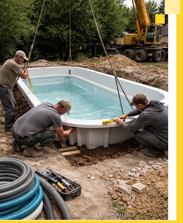 Установка и монтаж композитных бассейнов под ключ в Чапаевске