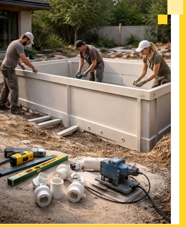 Установка полипропиленовых бассейнов под ключ в Чапаевске