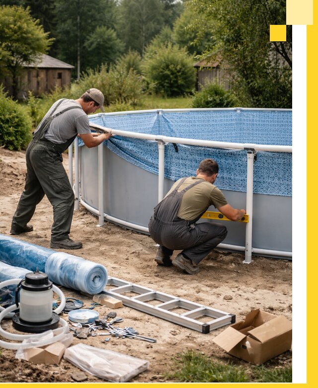 Установка и монтаж каркасных бассейнов в Чапаевске под ключ