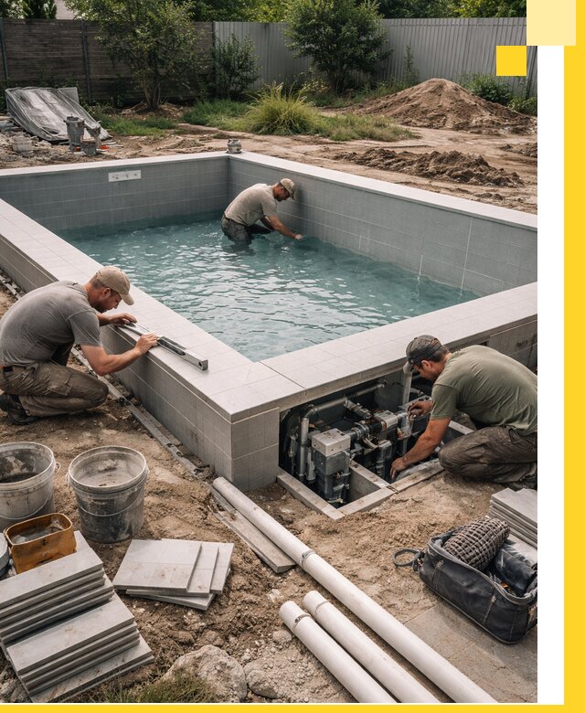 Строительство и монтаж бассейнов для дачи под ключ в Чапаевске