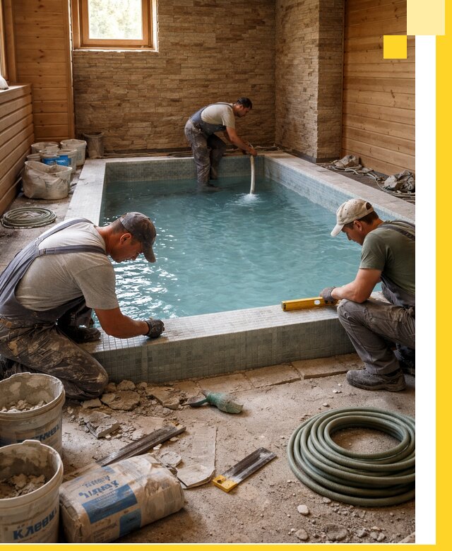 Проектирование и строительство бассейнов для бани в Чапаевске