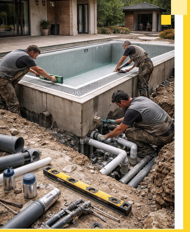 Строительство переливных бассейнов в Чапаевске под ключ