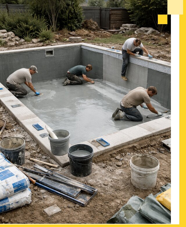 Изготовление и монтаж чаши бассейна под ключ в Чапаевске