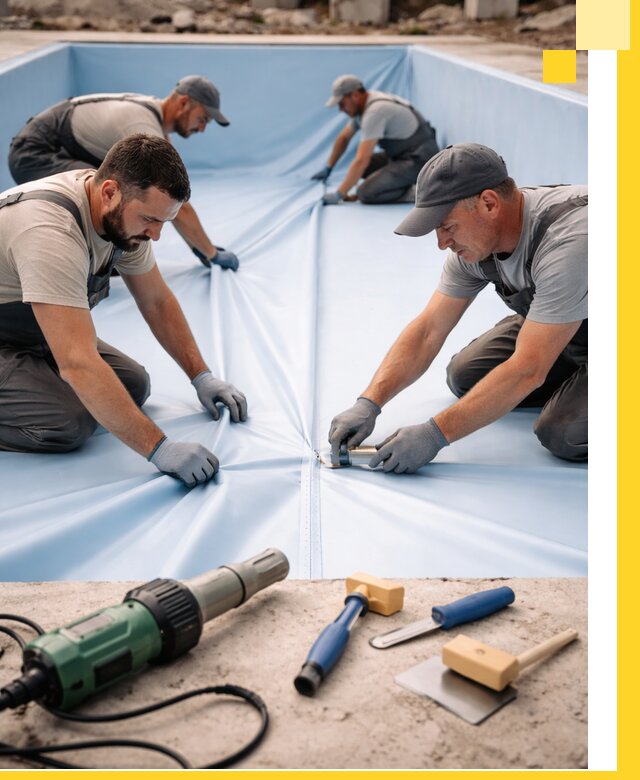 ПВХ пленка для бассейнов с монтажом и гарантией в Чапаевске