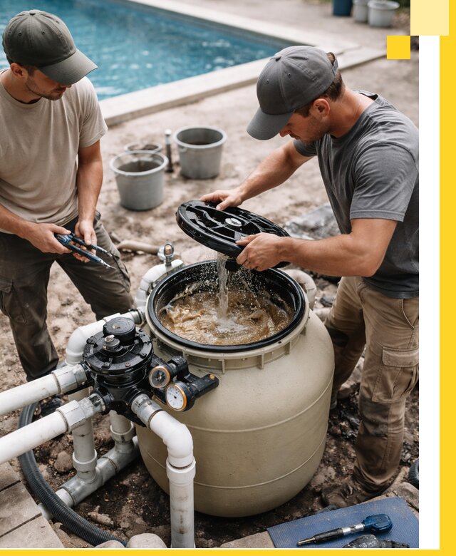 Установка и обслуживание песочных фильтров для бассейнов в Чапаевске