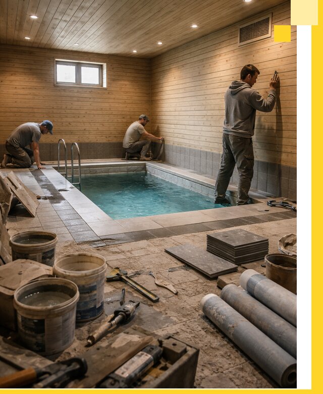 Строительство бани с бассейном и сауной под ключ в Чапаевске