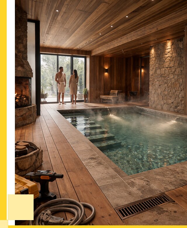 Проекты бань с бассейном под ключ в Чапаевске от 76613 р., ЭриданЧпв