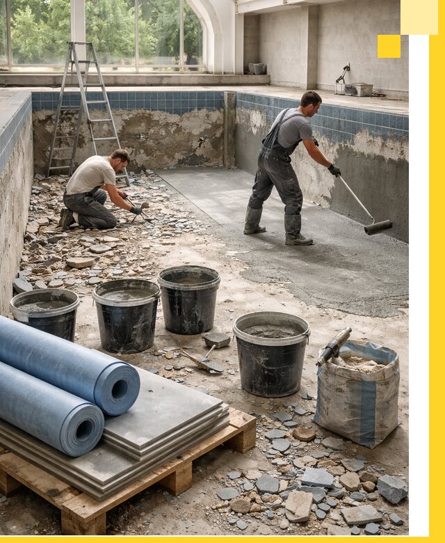 Реконструкция бассейнов в Чапаевске: ремонт, гидроизоляция