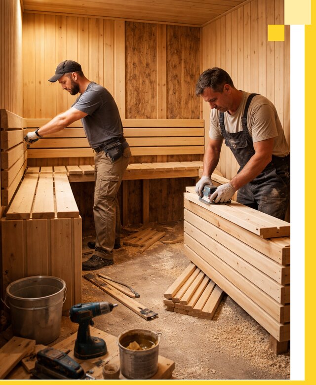 Профессиональный комплексный ремонт саун под ключ в Чапаевске