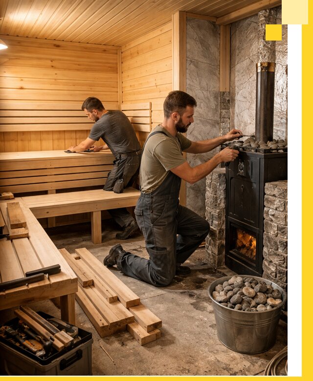 Дизайн и строительство интерьеров бань под ключ в Чапаевске