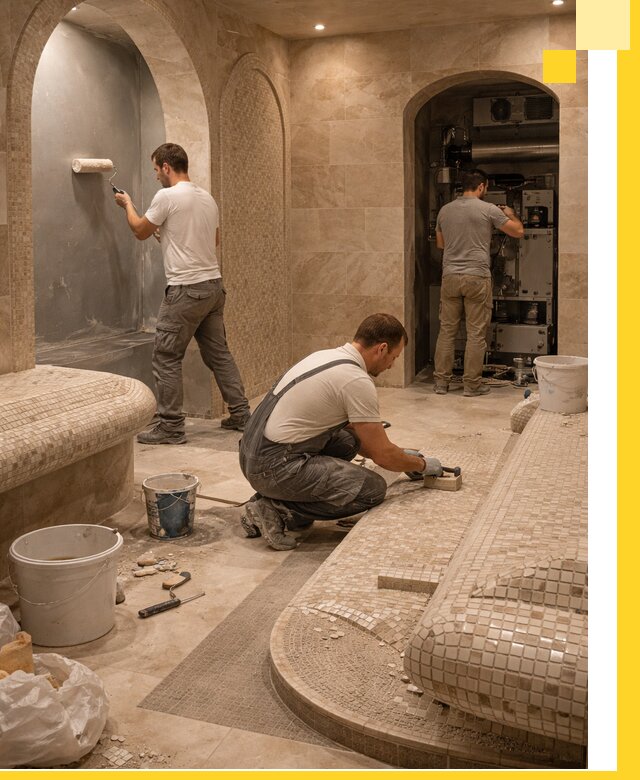 Строительство бани с хамамом и бассейном под ключ в Чапаевске