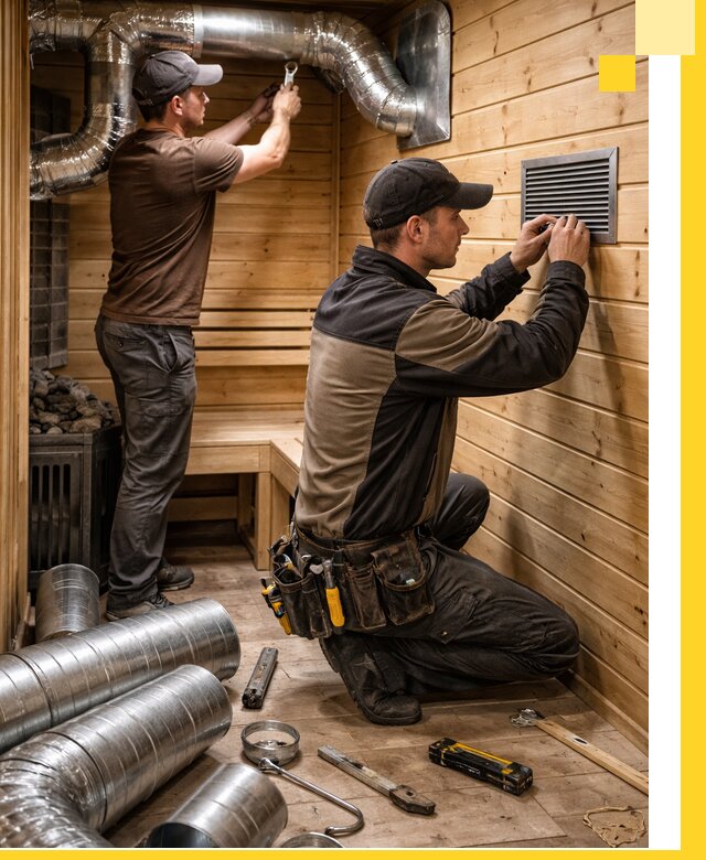 Проектирование и монтаж вентиляции бани в Чапаевске под ключ