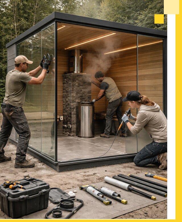 Проектирование и строительство стеклянных бань в Чапаевске