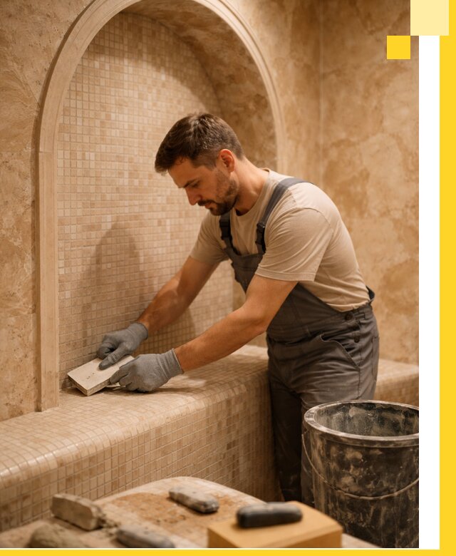 Профессиональная отделка хамамов с мозаикой под ключ в Чапаевске