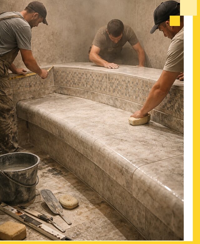 Изготовление и установка сидений для хамама в Чапаевске